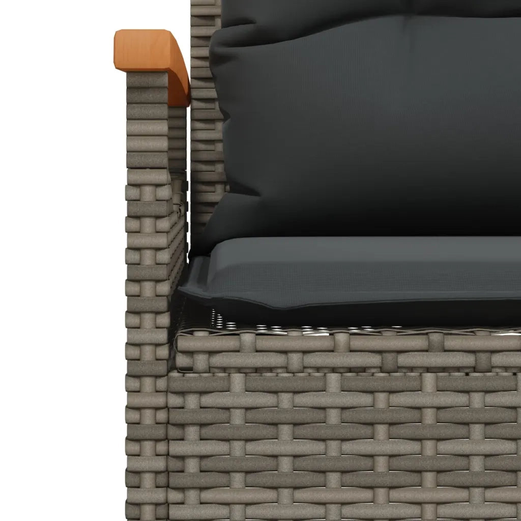 Panchina Giardino con Cuscini 116x62,5x74 cm Grigia Polyrattan 368402