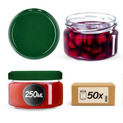 Barattoli per conserve KADAX Denia 250 ml 50 pezzi 82 mm + coperchio verde
