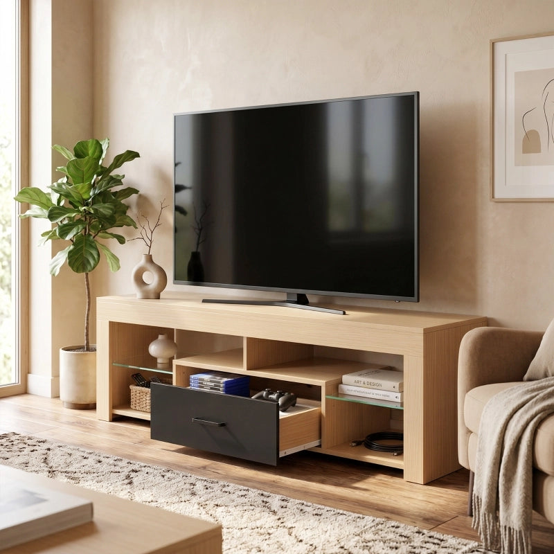 MOBILE TV per TV fino a 65 pollici 140x40 cm Rovere e nero