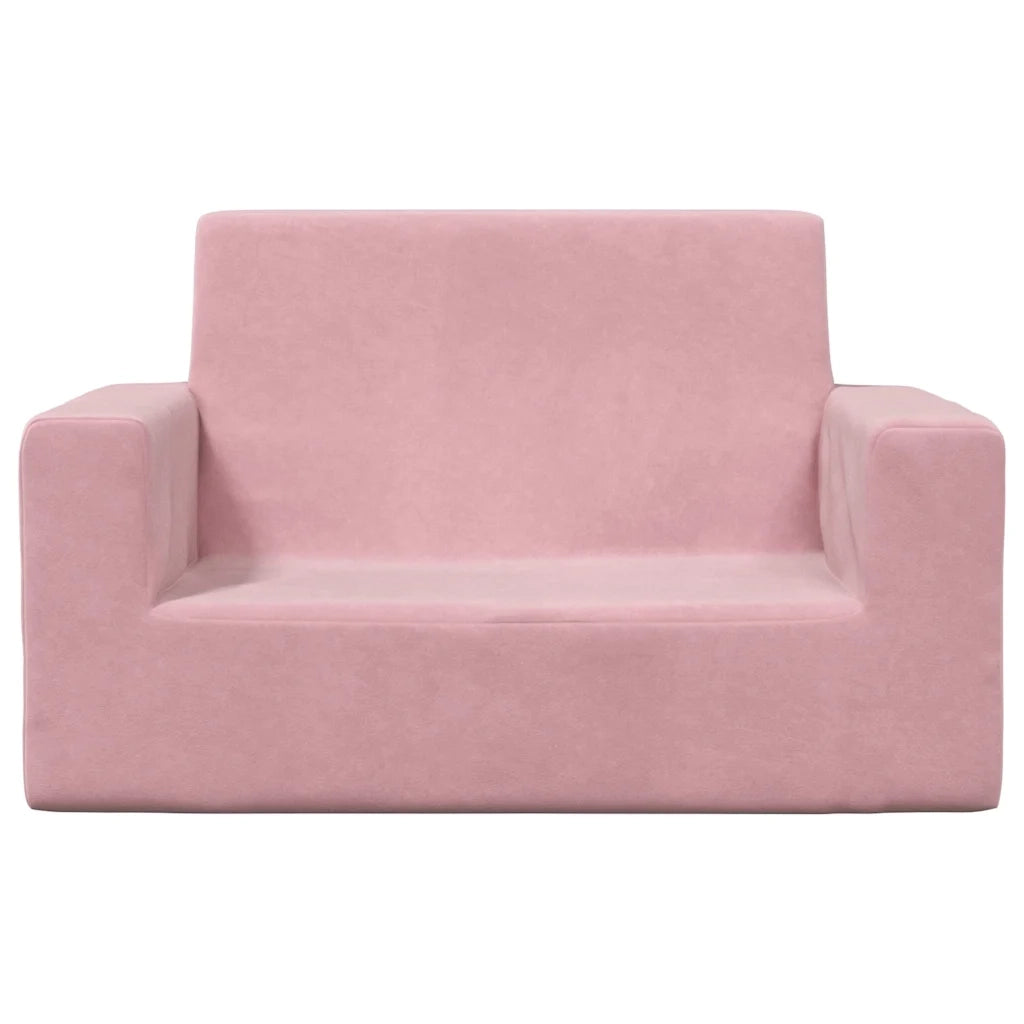 Divano | Divano da soggiorno | Sofa per Bambini 2 Posti Rosa in Morbido Peluche