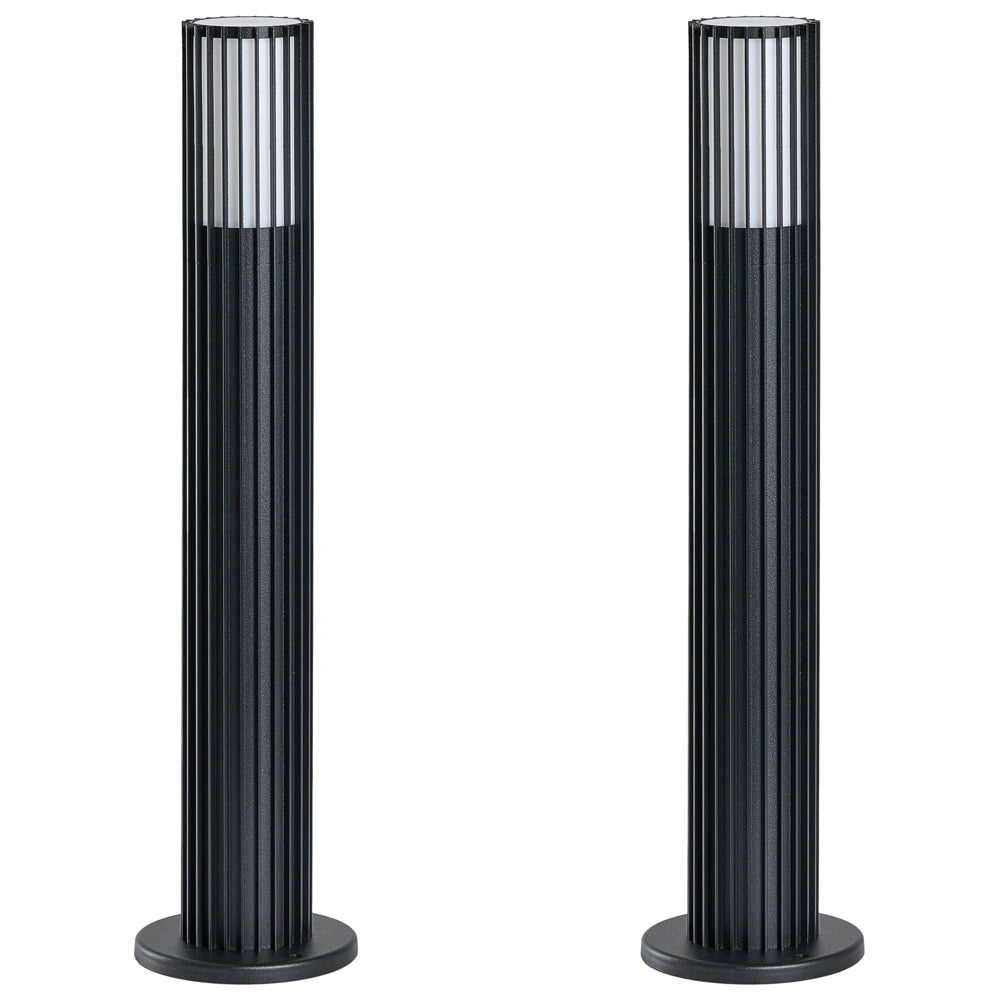 Set di 2 lampioncini da esterno neri in alluminio 50 cm per vialetti, design moderno