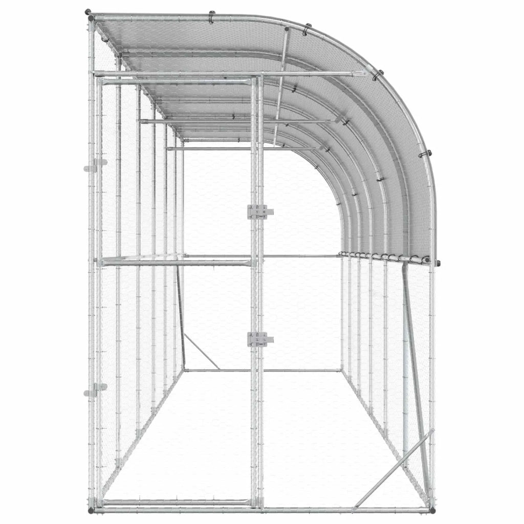 Gabbia per Polli Contro il Muro Argento 600 x 150 x 215 cm 3434722