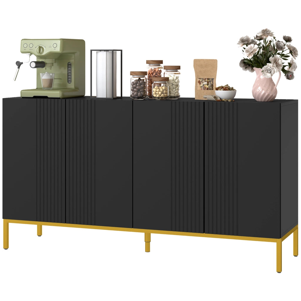 Credenza design moderno ¨C zephmum ¨C nero legno metallo dorato