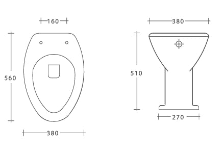 Vaso senza apertura frontale in ceramica scarico a pavimento - Bianco