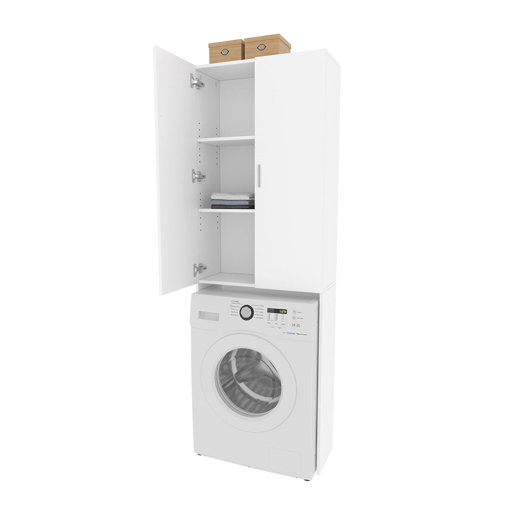 Mobile porta lavatrice Martha Bianco 64 x 190 cm con 2 ante lunghe Vicco