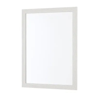 Specchio bagno 57x67 cornice bianco effetto legno reversibile Wood
