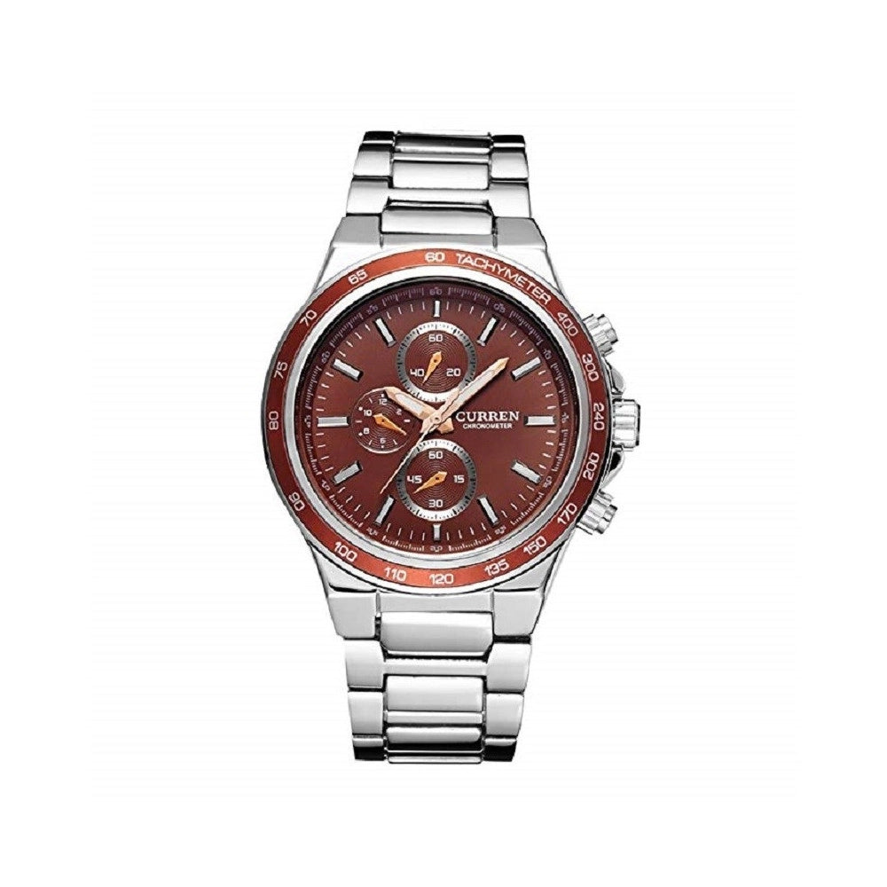 Trade Shop - Orologio Da Polso 8011 Analogico Sportivi Al Quarzo D'affari Acciaio Di Lusso -