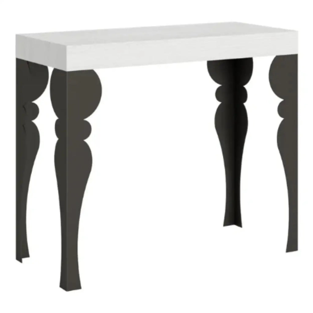 Consolle allungabile 90x40/196 cm Paxon Small Premium bianco frassino gambe antracite