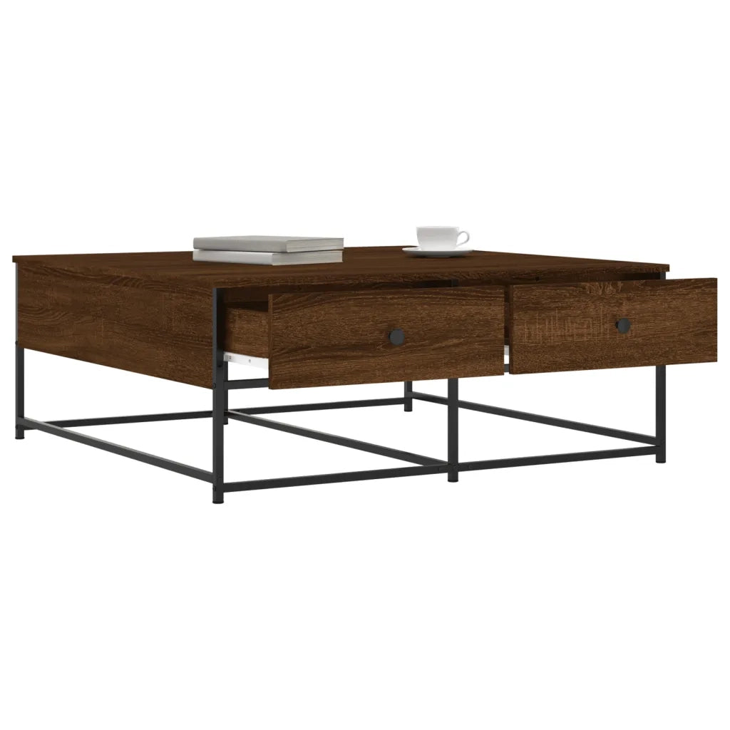 Tavolino Salotto Rovere Marrone 100x99x40 cm Legno Multistrato 835298