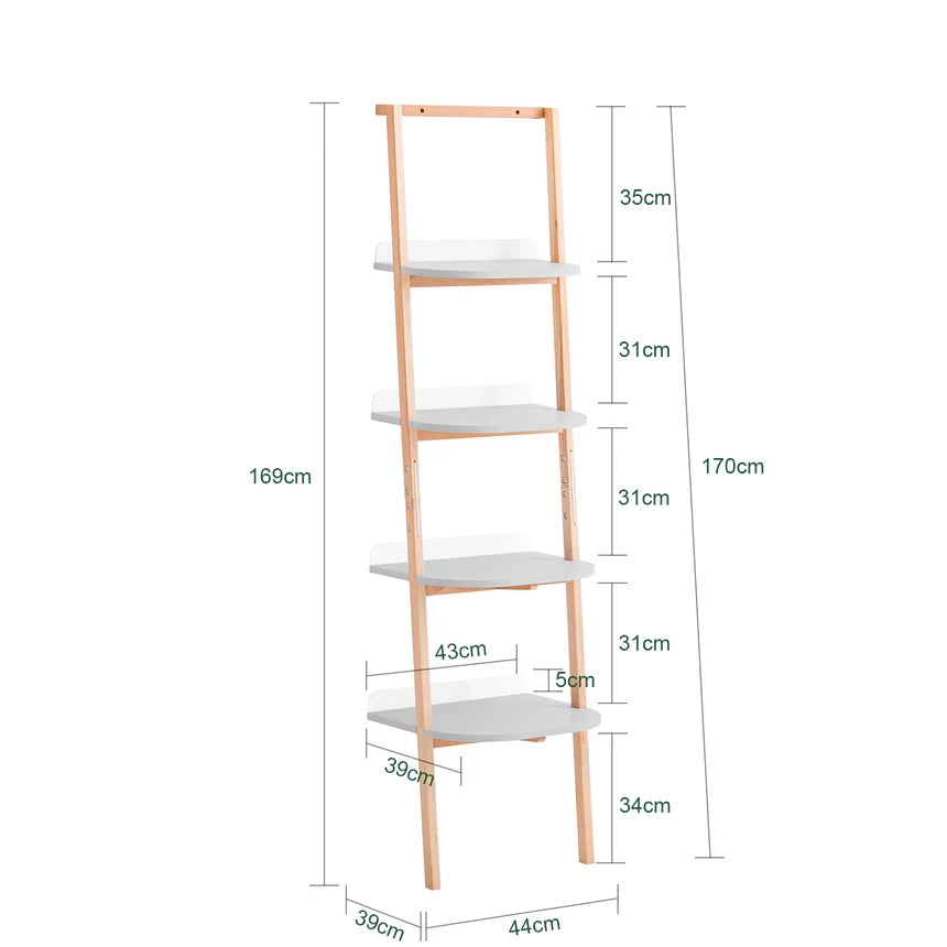 SoBuy Libreria multifunzionale Scaffale a scala con 4 ripiani Scaffale da parete Portaoggetti salvaspazio Grigio 44x39x169 cm HSTR02-K-HG
