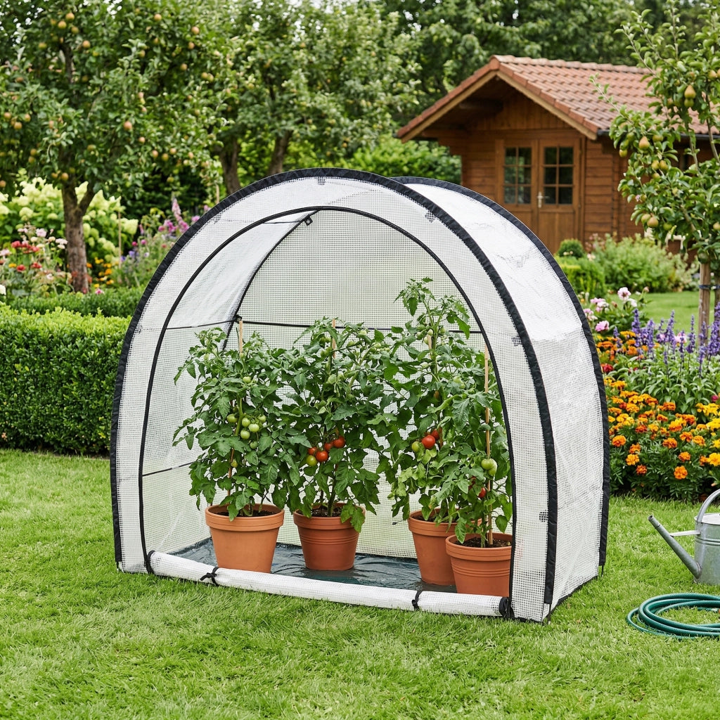 Serra da Giardino Larshasas per Coltivazione Pomodori e Piante 180x80x170 cm - Traslucido [en.casa]