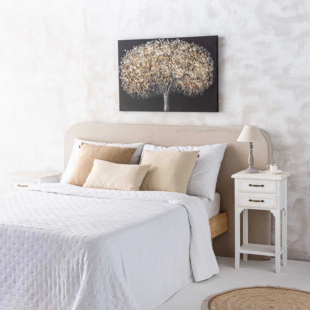 Comodino in legno bianco 37x26,5x69,5