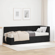 Struttura Letto Angolare con Materasso 2 pz-Giroletto con materasso Nero Velluto 366419