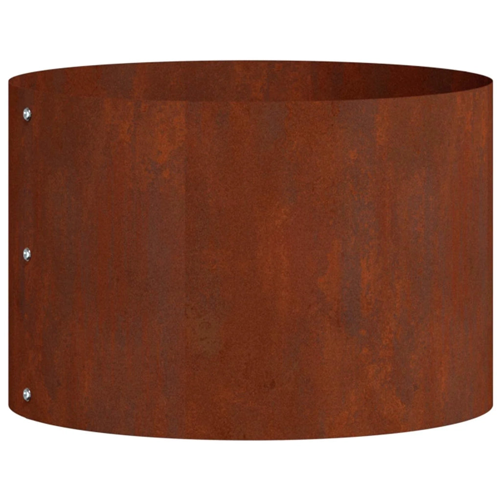 Anello per fioriera rotondo da esterno dal design moderno 30 x 30 x 20 cm in acciaio patinato 02_0052244