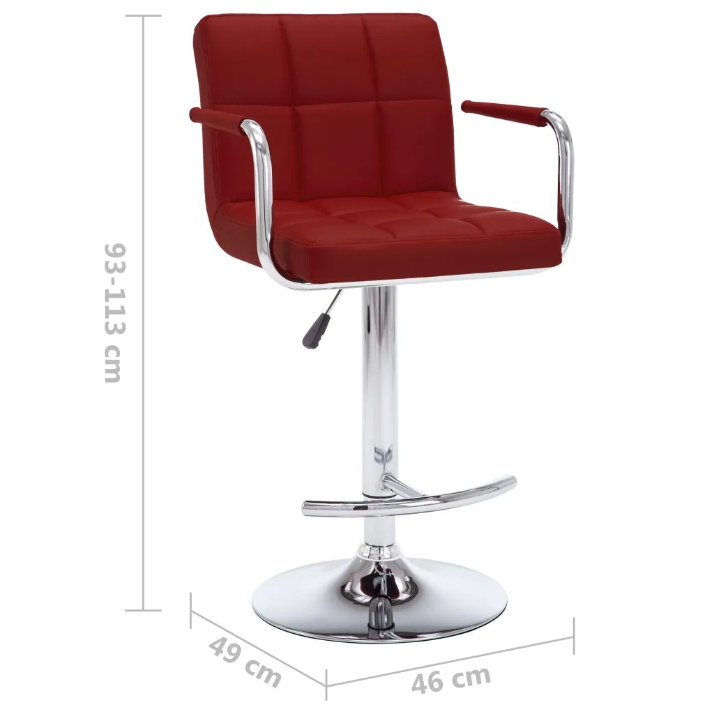 Sgabelli da Bar 2 pz Rosso Vino in Similpelle 323629
