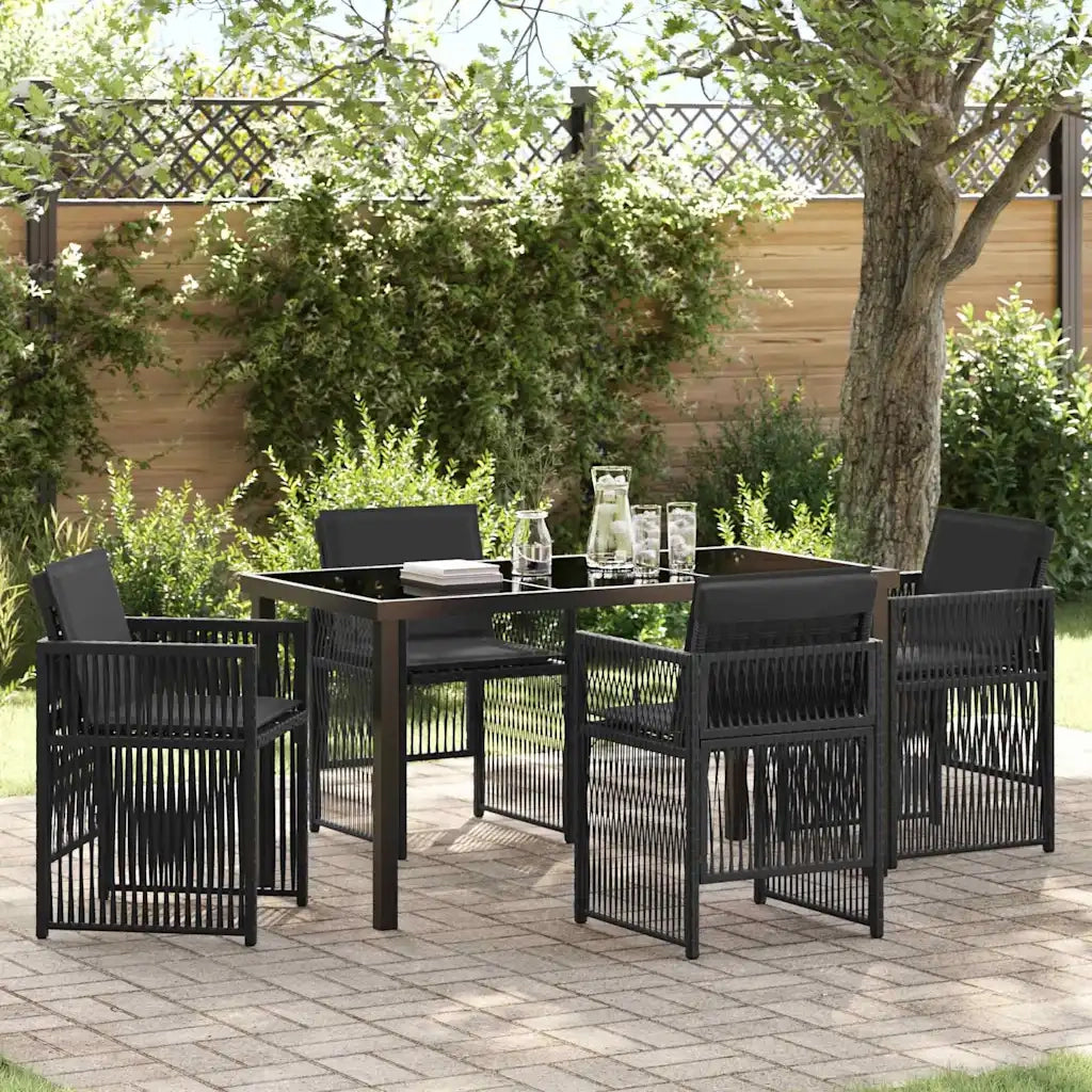 Set da Pranzo per Giardino 5 pcs Nero 3380650