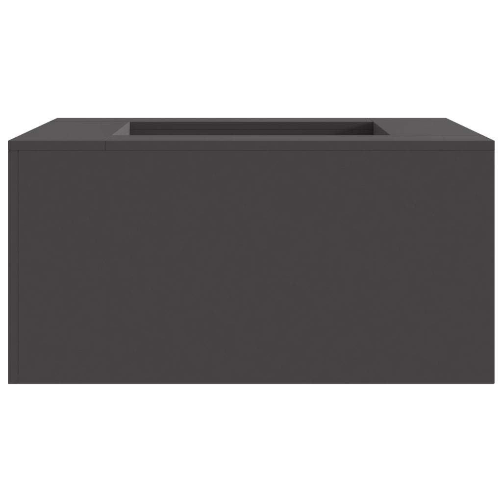 Fuoco Fossa Quadrata Nera 80x80x40 cm Acciaio