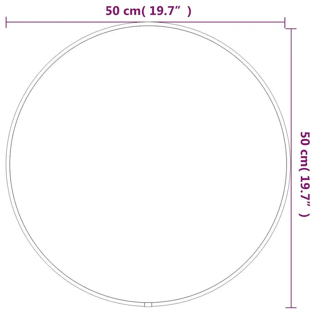 Specchio da Parete Argento Ø 50 cm Rotondo 348176