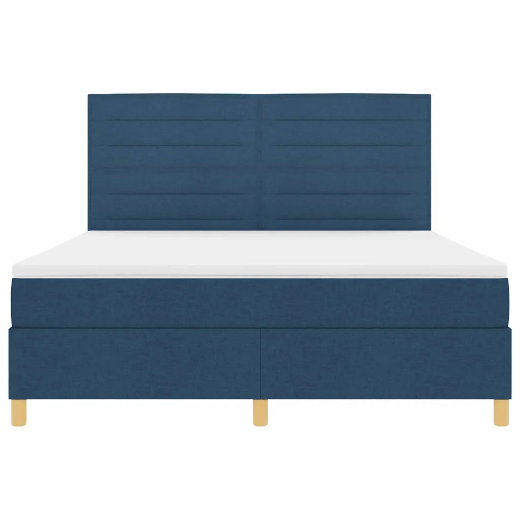 Letto a Sorgente LED con materasso Blu 180 x 200 cm Tessuto 3343046