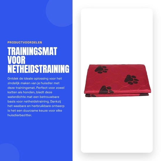 Mat di Allenamento Impermeabile - Lavabile - Riciclabile - Per Cani/Gatti - 70 x 80 cm - Poliestere/Viscose/Poliuretano - Mat di Urina