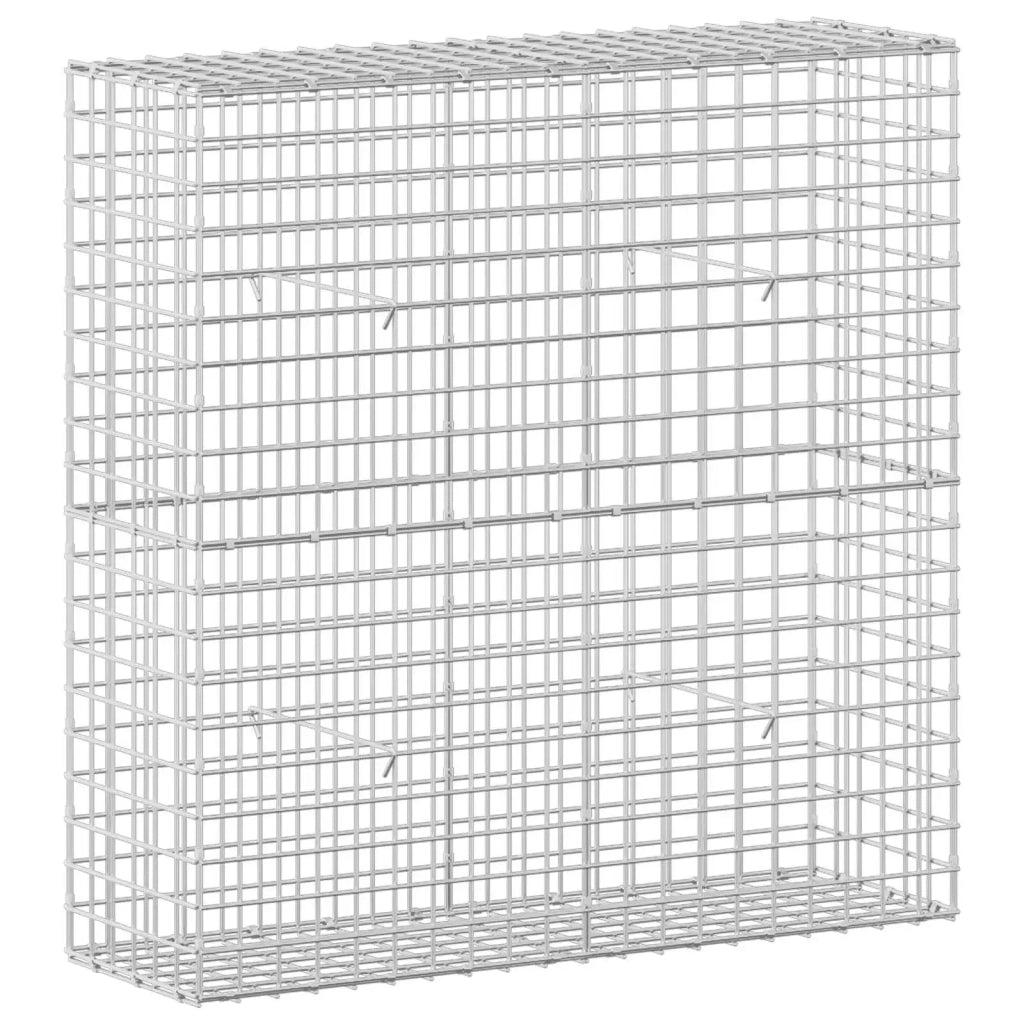 Gabione con filo da 5 mm e rete da 5x5 cm 100x30x100 cm 3464156