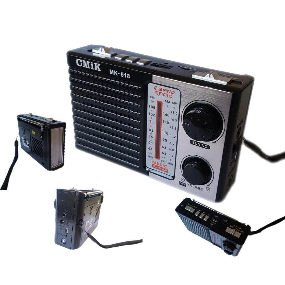 Trade Shop - Mini Radio Portatile Radiolina Ricaricabile Fm Lettore Mp3 Usb Microsd Cmik Mk918 -