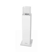 Camino a bioetanolo Jakarta, Caminetto ecologico, Focolare senza fumo, Riscaldatore ad etanolo, Made in Italy, 20x20 h110 cm, Bianco