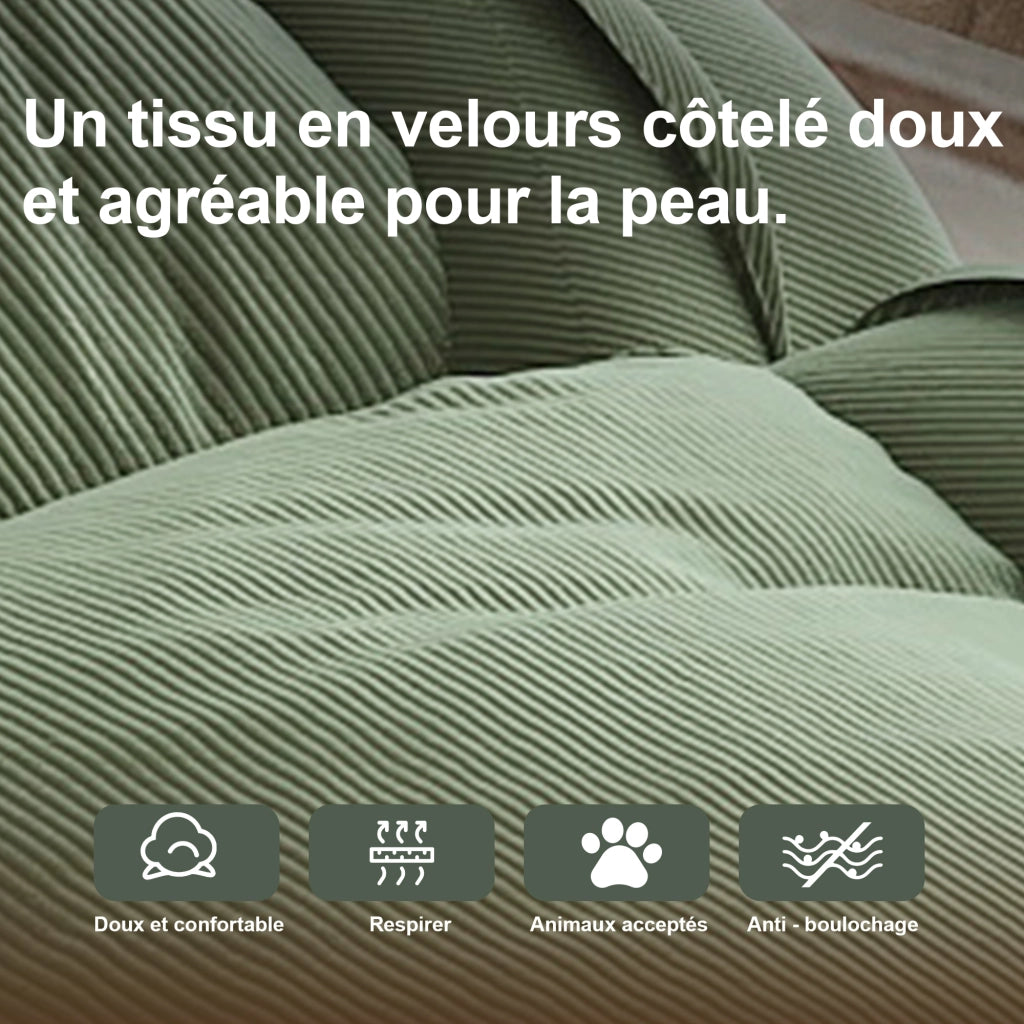 DIVANO LETTO Pieghevole Ergonomico 90°-180° 5 posizioni Verde Tessuto