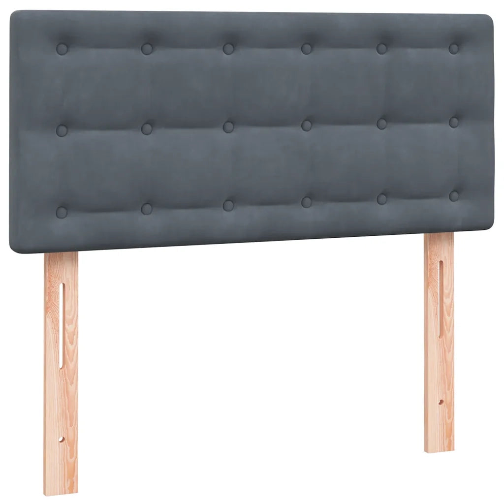 vidaXL Giroletto a Molle con Materasso Grigio Scuro 90x220 cm Velluto