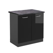 Vicco Mobile lavello cucina Nero lucido 80 cm , PL Antracite