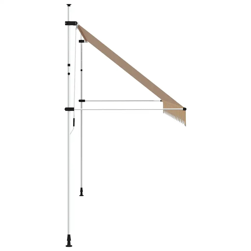 Tenda da Sole Retrattile Manuale 400cm Strisce Arancione Bianco 43236