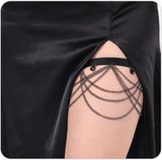 Cintura a Ganci Articolata - Stile Gotico - Cinturone Adattabile - Acciaio Nero - Accessorio di Abbigliamento - Comodo per Giorno e Notte - Cintura a Ganci