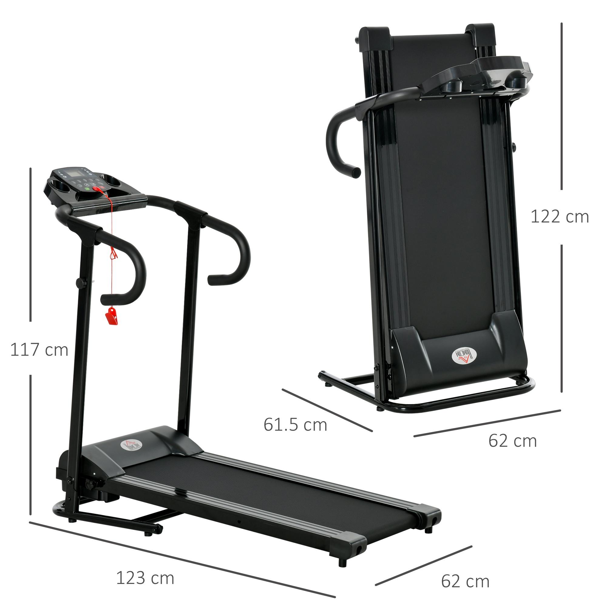 Tapis Roulant Elettrico Pieghevole 8-10 Km/h 500W 3 Programmi Nero