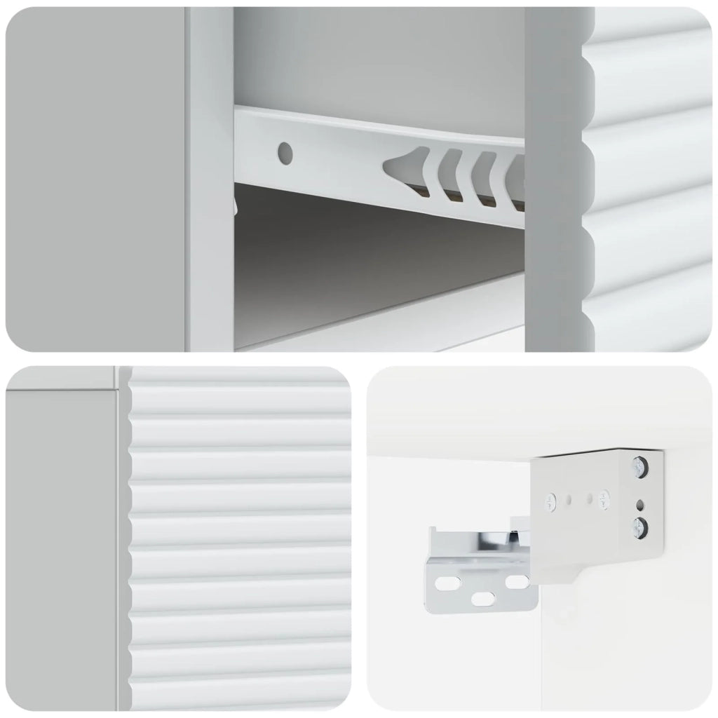 Mobiletto da notte a muro 2 pcs Bianco 49 x 34,5 x 20 cm