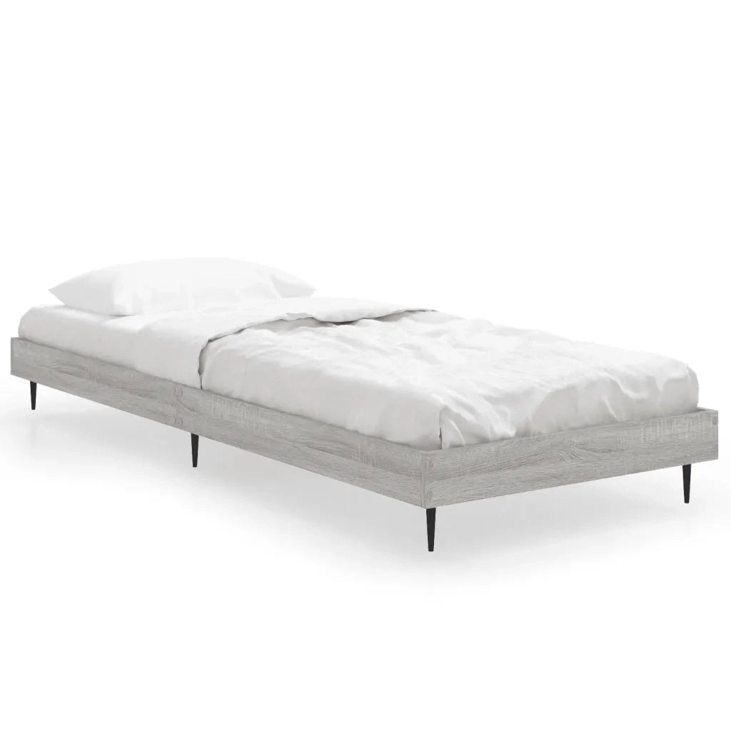 Letto singolo | Letto per adulti | Giroletto Grigio Sonoma 75x190 cm in Legno Multistrato