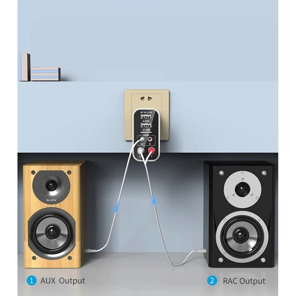 Trade Shop - Adattatore Bluetooh Usb 5.0 Trasmettitore Ricevitore Audio Wireless Aux Rca K16 -