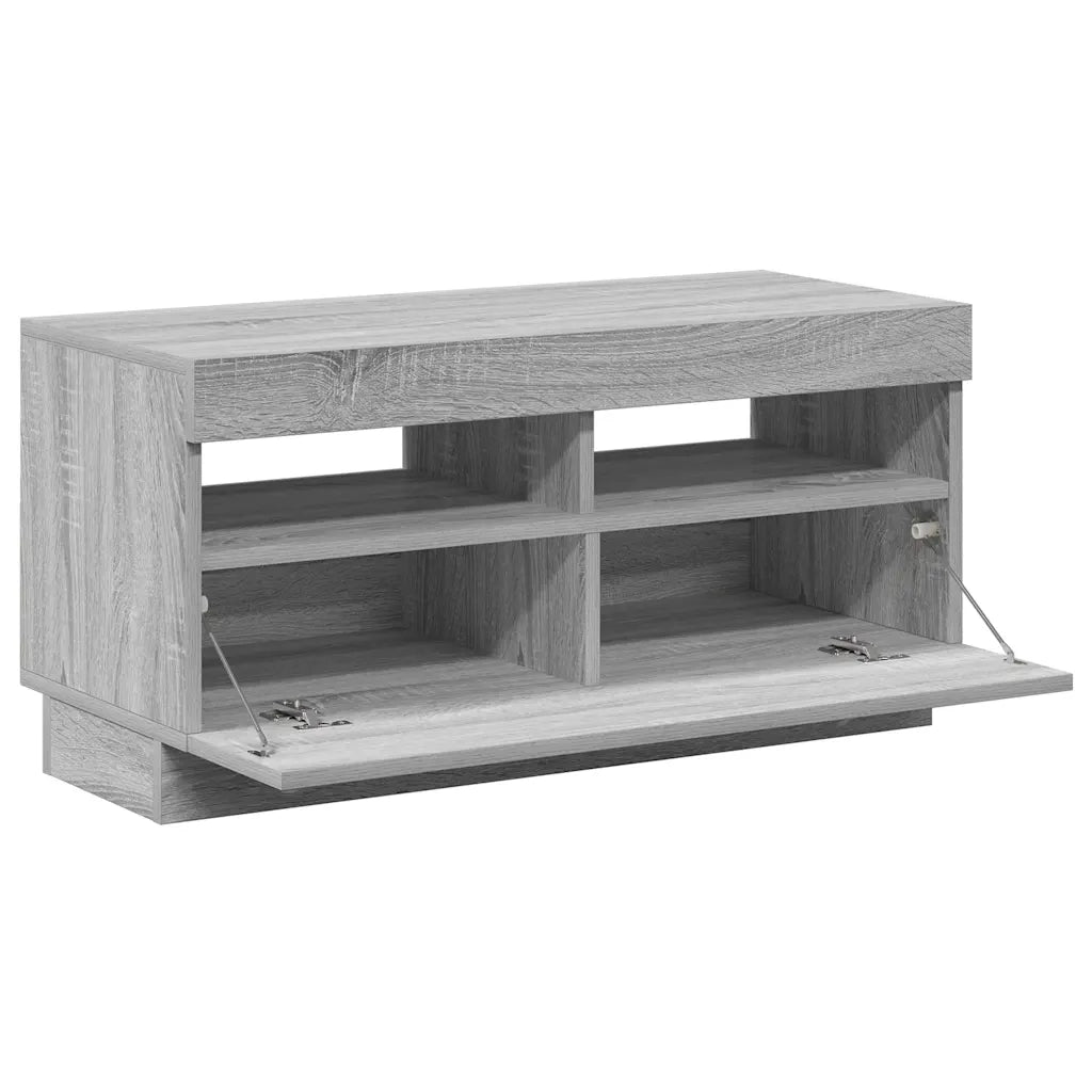 Mobile Porta TV con Luci LED Grigio Sonoma 80x35x40 cm 815724