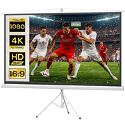 Schermo Proiezione 100 Pollici con Supporto Tripode Regolabile 4K HD 16:9 ¨C zephmum ¨C Bianco