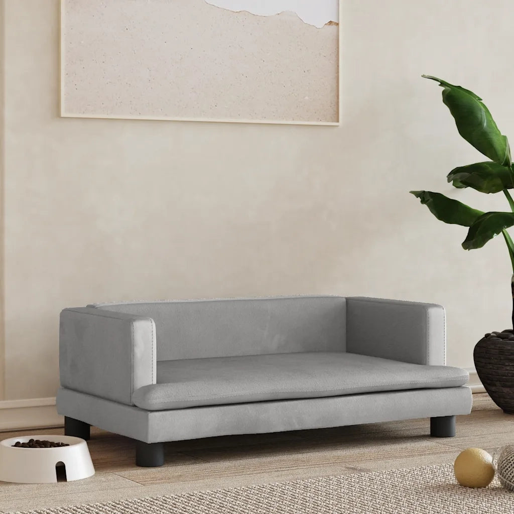 Lettino per Cani Grigio Chiaro 80x45x30 cm in Velluto 171895