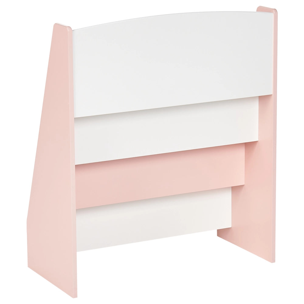Scaffale per bambini con 4 ripiani in MDF in legno rosa pastello cameretta espositore per libri