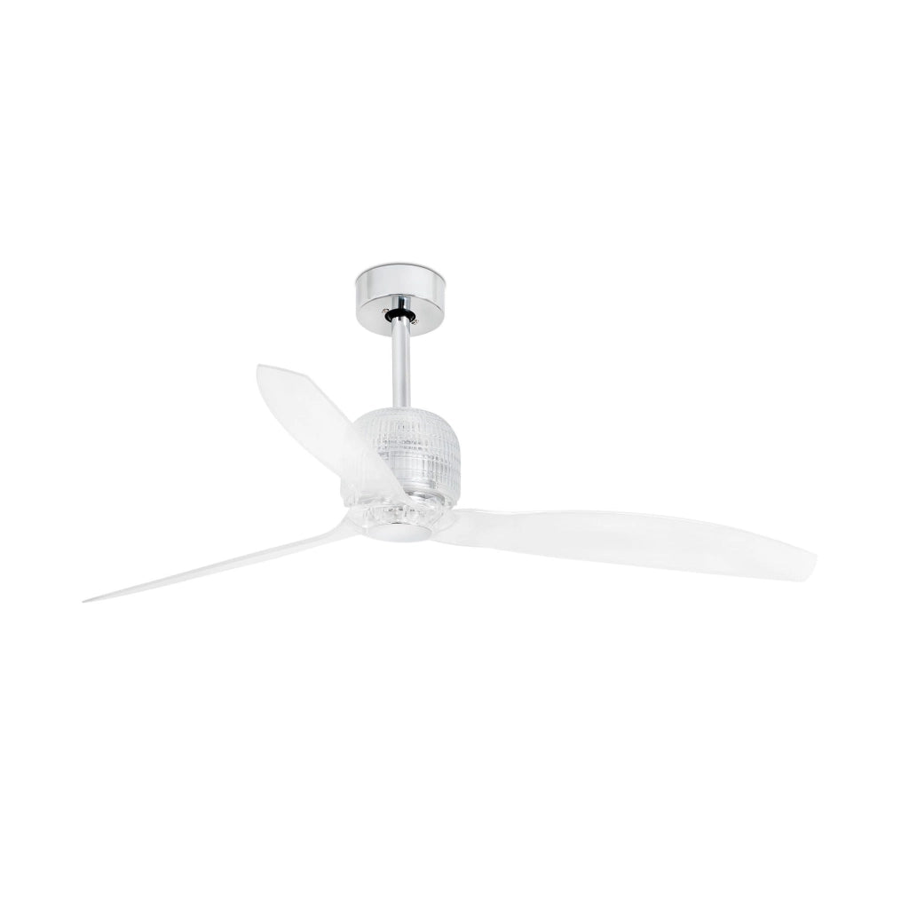 Faro Barcelona Faro 33394d Cromo Trasparente Ventilatore Senza Luce Deco Fan Cromo