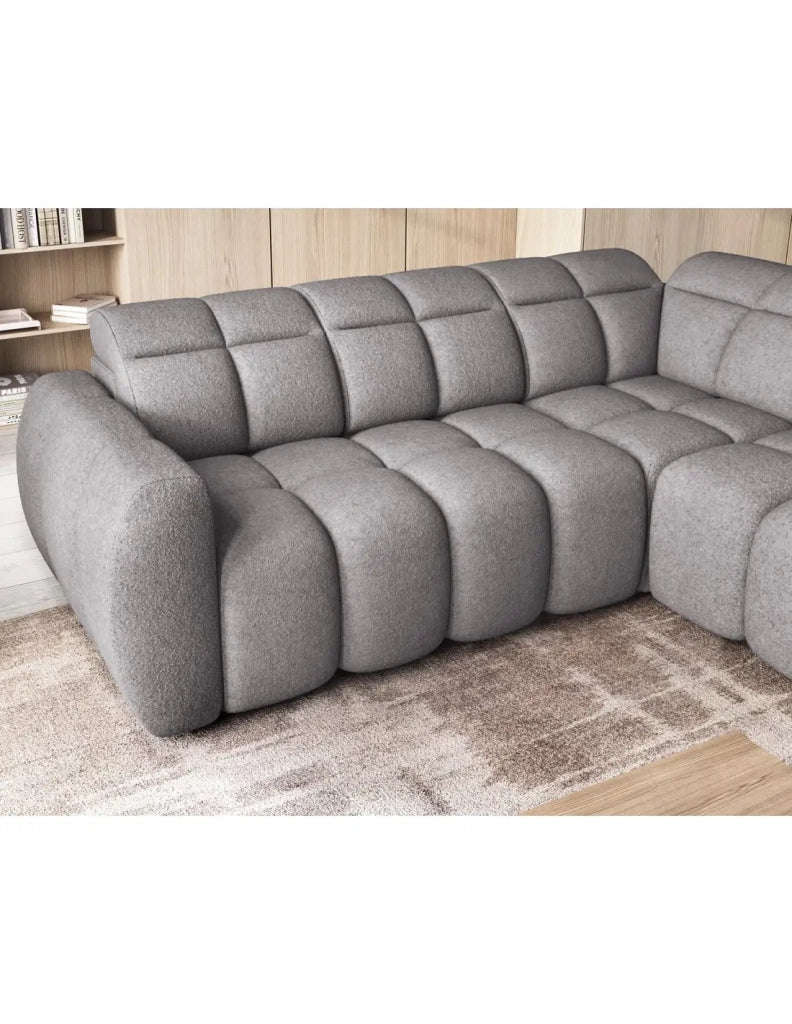 Divano ad angolo elettrico RONDA 4 posti grigio – angolo destro – versione 2