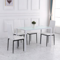 Set 4 Sedie 41x50x97 cm in Tessuto Bianco