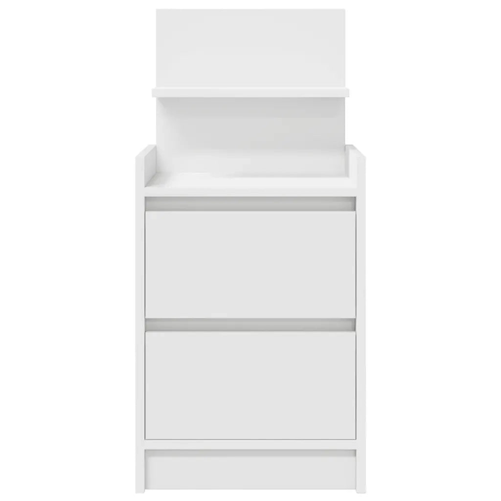 Comodini con 2 Cassetti 2 pz-Set di 2 Tavolino da notte Bianco 38x34x80 cm