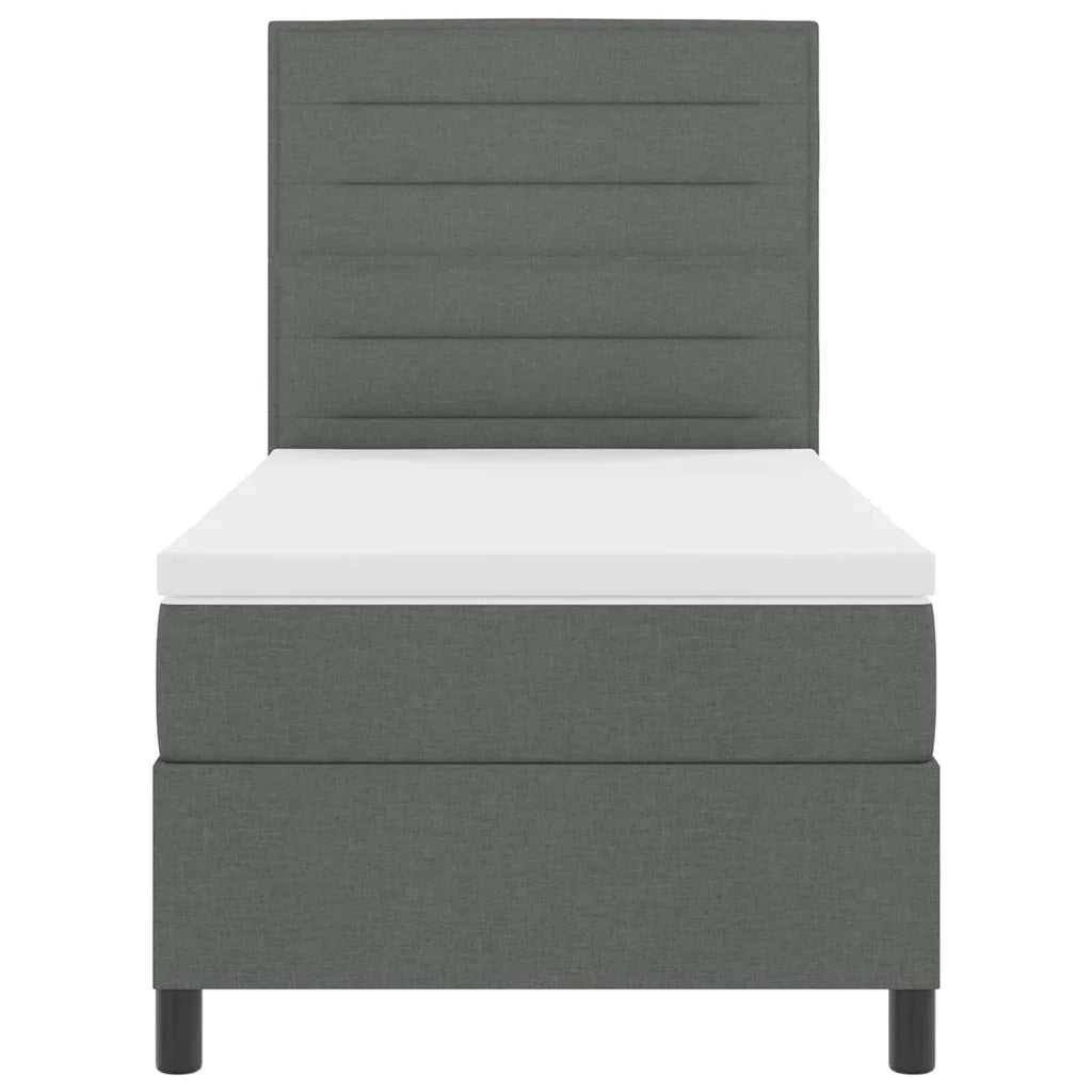 Letto a molle con materasso Grigio scuro 80 x 200 cm Tessuto 3339267