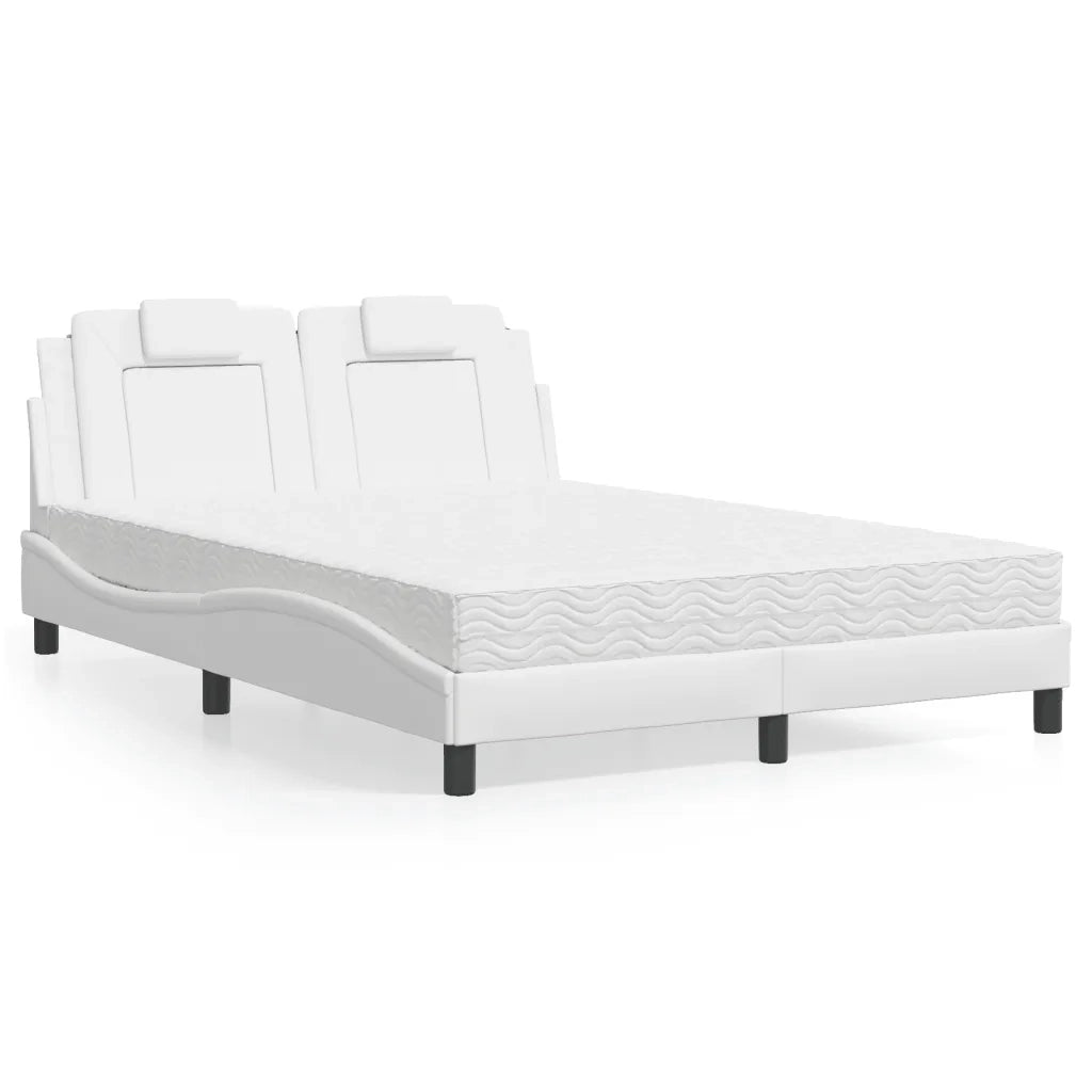 Letto Viana con Materasso Bianco 140x200 cm in Similpelle 3208797