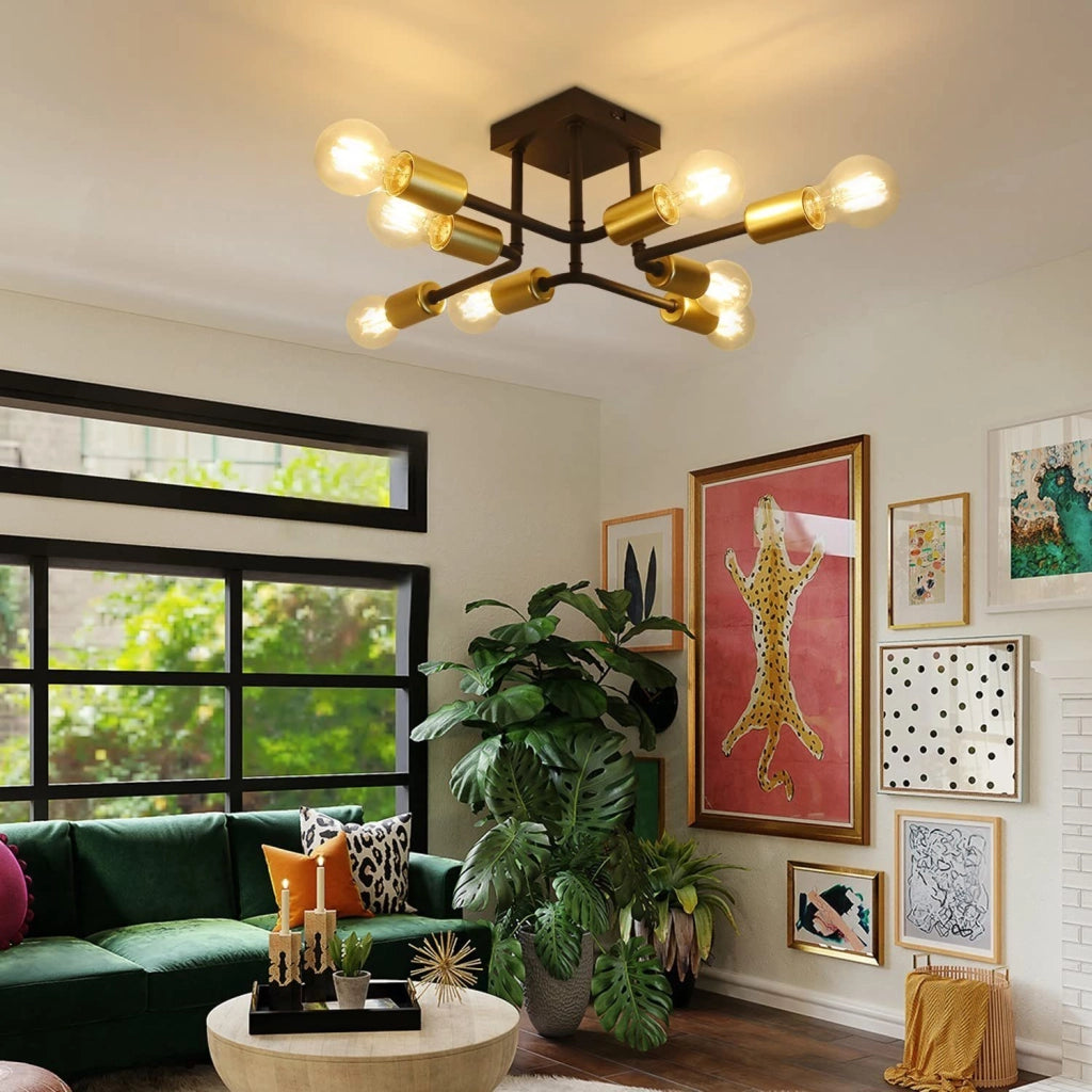 ZMH Lampada da soffitto vintage nera industriale per camera letto