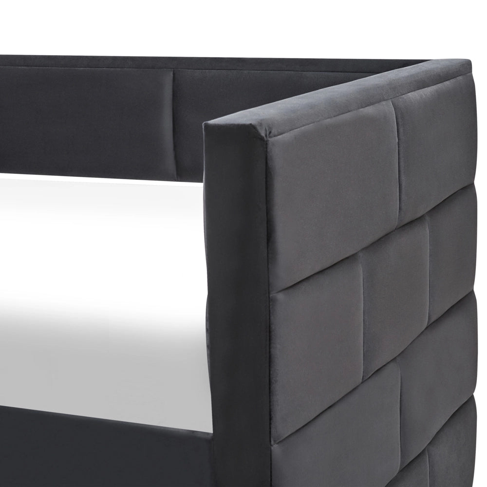 Letto singolo con secondo letto a scomparsa in velluto nero 90 x 200 cm camera da letto cameretta