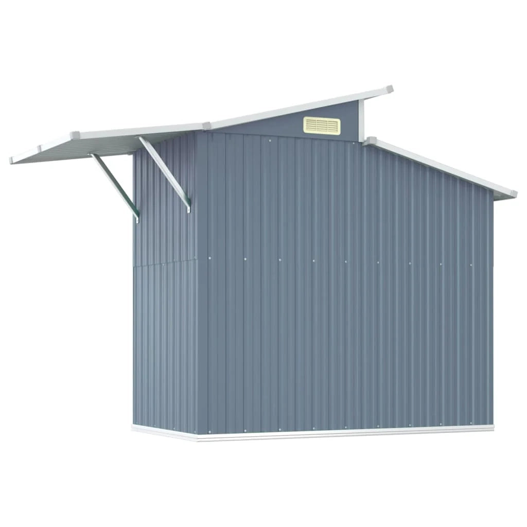 Casetta da giardino cabina ripostiglio casetta da esterno robusta casetta per attrezzi 270 x 130 x 208,5 cm acciaio zincato grigio 02_0022235