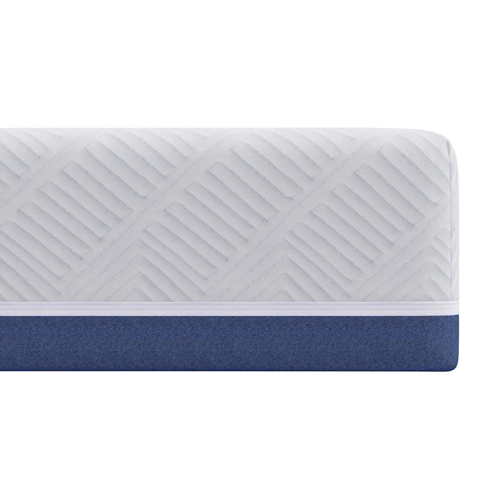 Materasso Bianco e Blu 100 x 200 cm Tessuto Jacquard